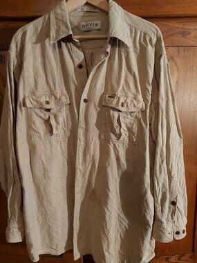 Orvis double breast pocket cotton long sleeved shirt